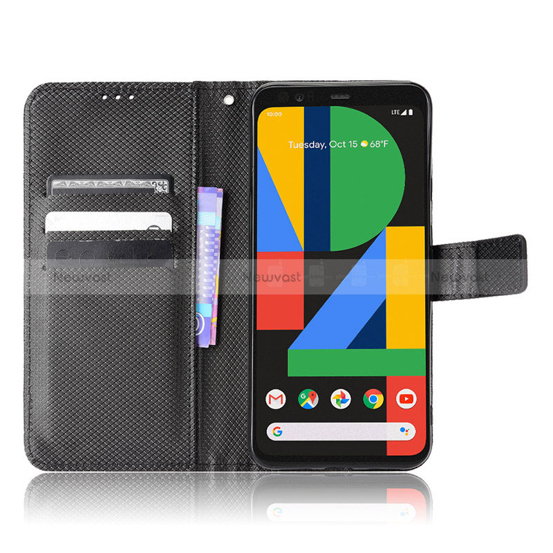 Leather Case Stands Flip Cover Holder BY1 for Google Pixel 4 XL