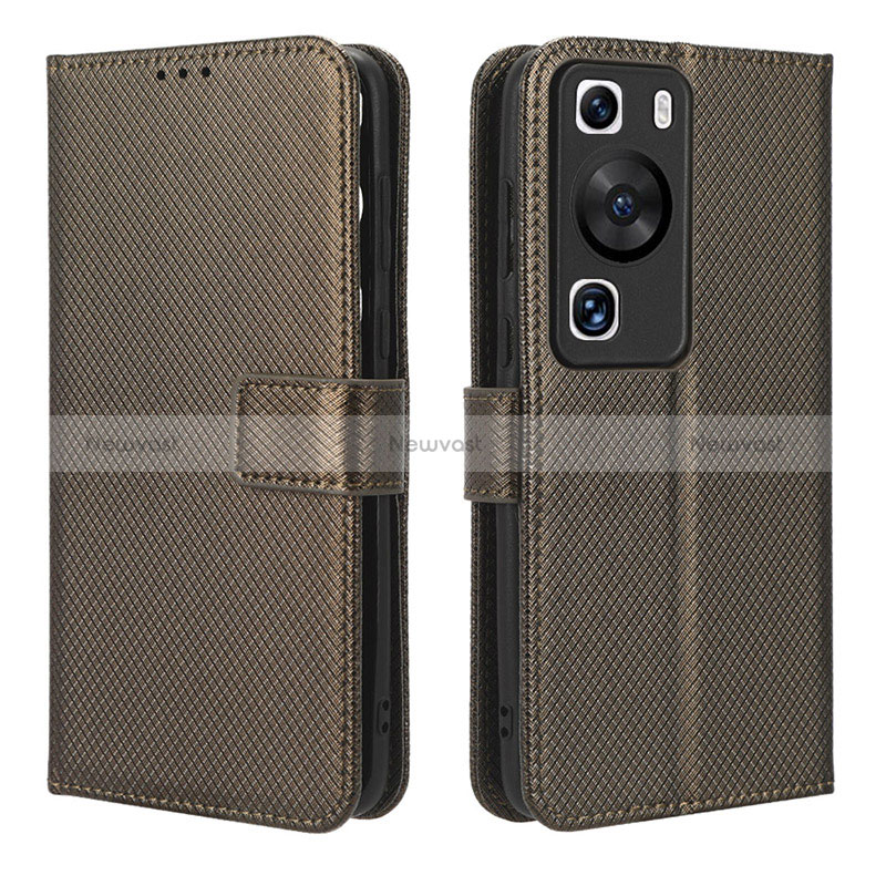 Leather Case Stands Flip Cover Holder BY1 for Huawei P60 Pro