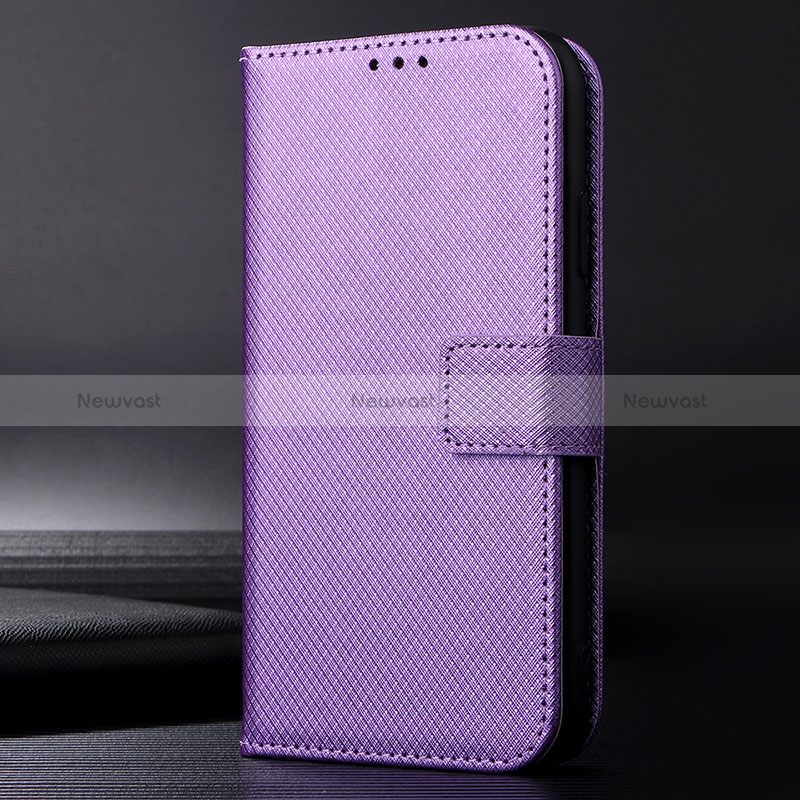 Leather Case Stands Flip Cover Holder BY1 for Nokia 5.4 Purple
