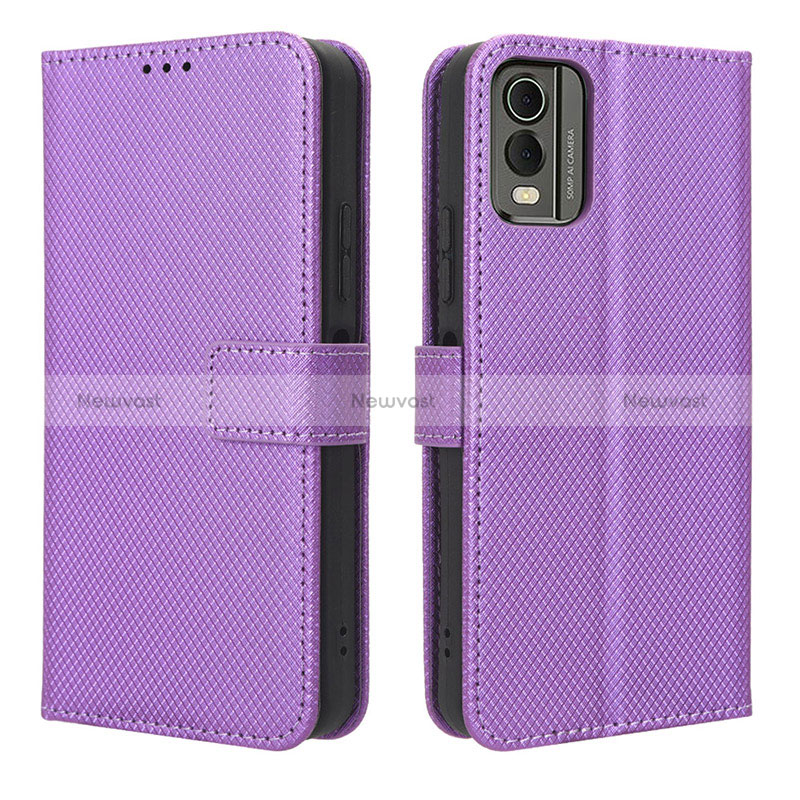 Leather Case Stands Flip Cover Holder BY1 for Nokia C32
