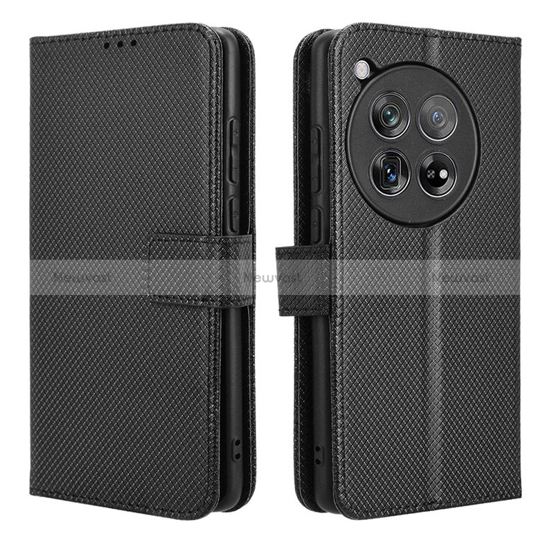 Leather Case Stands Flip Cover Holder BY1 for OnePlus Ace 3 5G Black