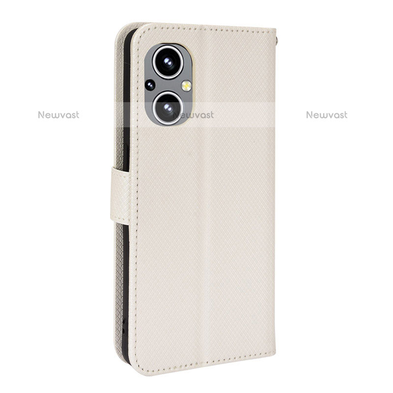 Leather Case Stands Flip Cover Holder BY1 for OnePlus Nord N20 5G White