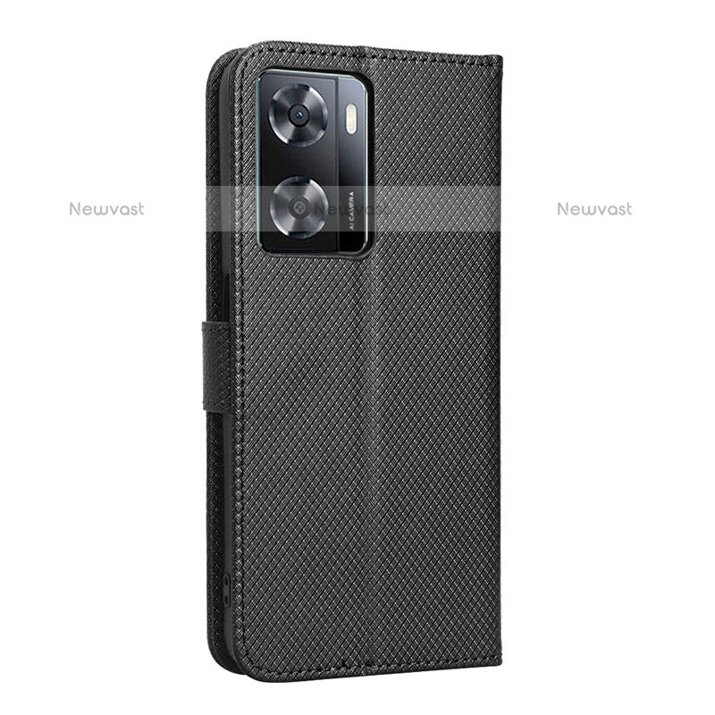 Leather Case Stands Flip Cover Holder BY1 for OnePlus Nord N20 SE Black