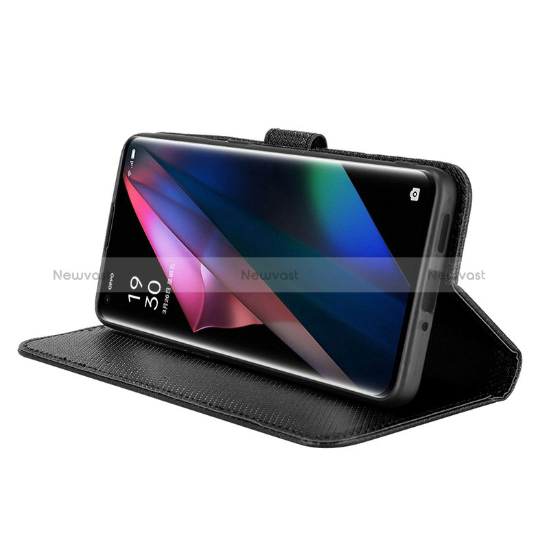Leather Case Stands Flip Cover Holder BY1 for Oppo Find X3 5G