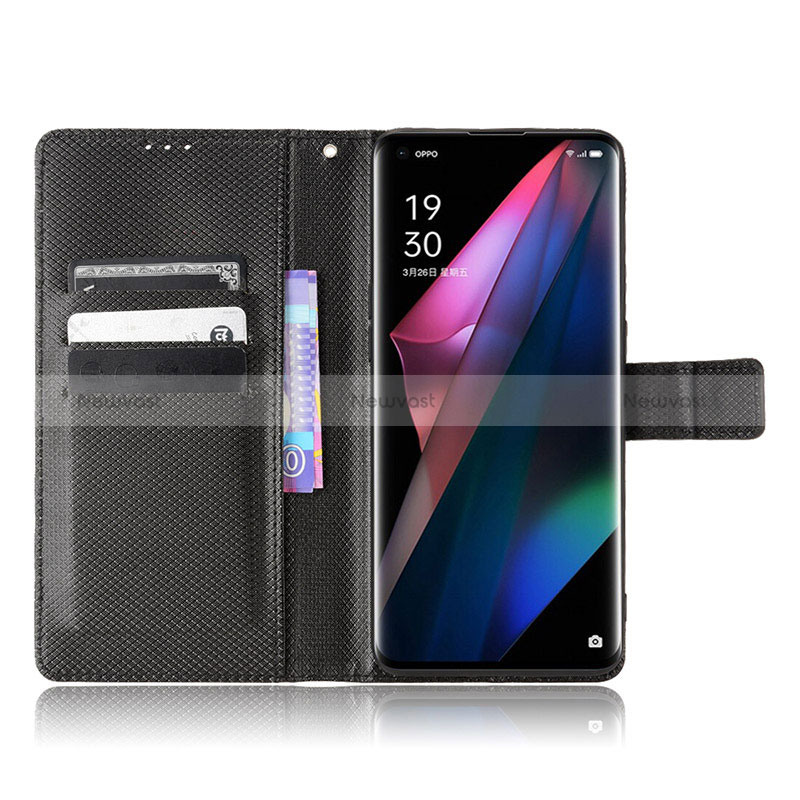 Leather Case Stands Flip Cover Holder BY1 for Oppo Find X3 5G