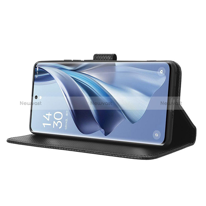 Leather Case Stands Flip Cover Holder BY1 for Oppo Reno10 Pro+ Plus 5G