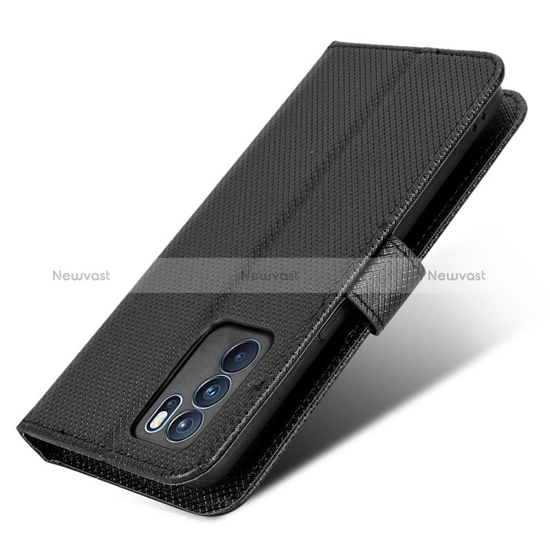 Leather Case Stands Flip Cover Holder BY1 for Oppo Reno6 Pro 5G India