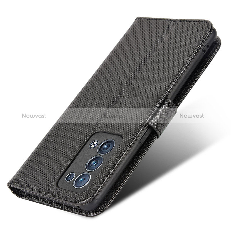Leather Case Stands Flip Cover Holder BY1 for Oppo Reno6 Pro+ Plus 5G