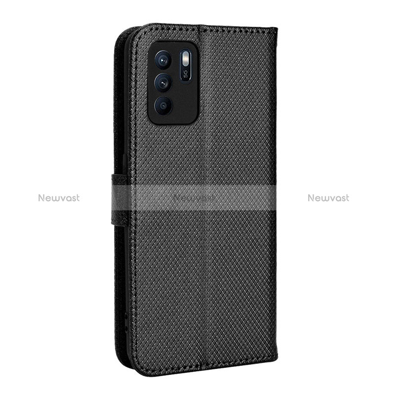 Leather Case Stands Flip Cover Holder BY1 for Oppo Reno6 Z 5G