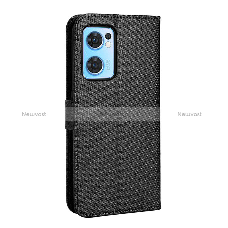 Leather Case Stands Flip Cover Holder BY1 for Oppo Reno7 5G