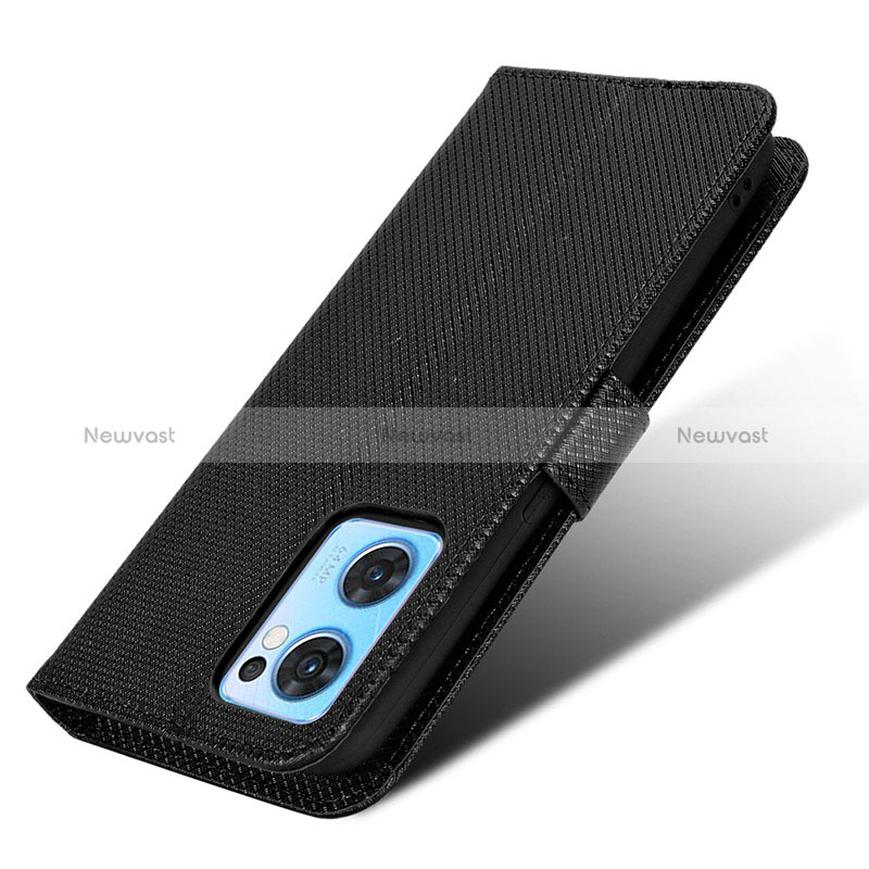 Leather Case Stands Flip Cover Holder BY1 for Oppo Reno7 5G