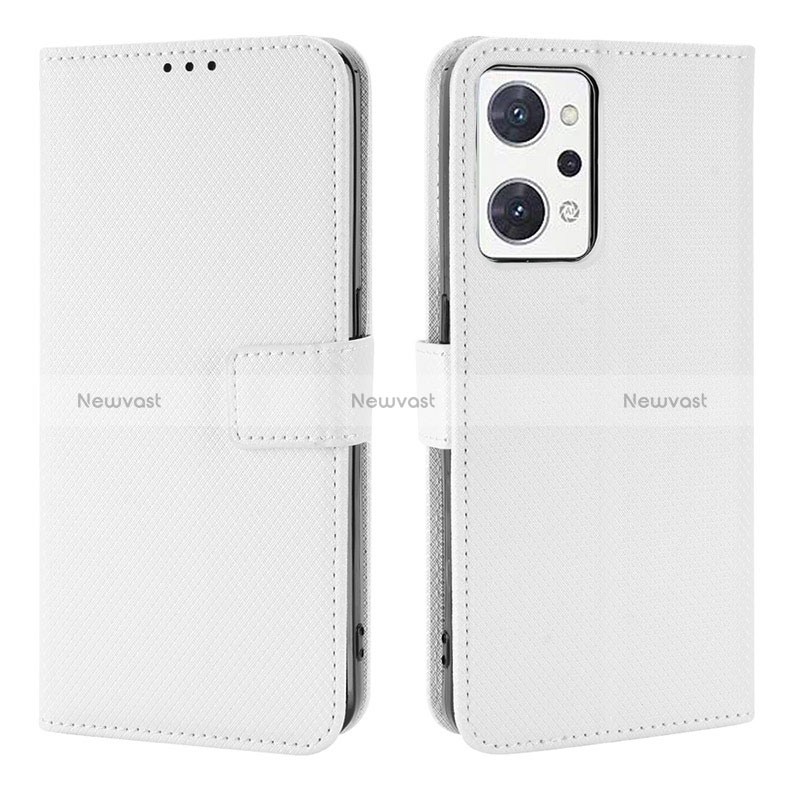 Leather Case Stands Flip Cover Holder BY1 for Oppo Reno7 A White