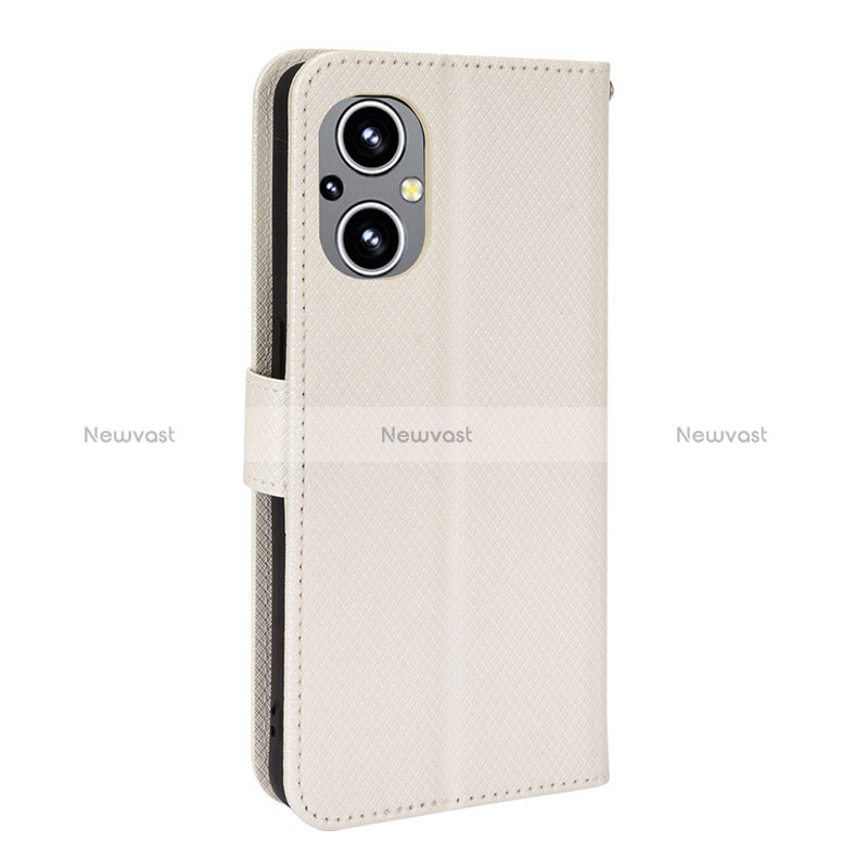 Leather Case Stands Flip Cover Holder BY1 for Oppo Reno7 Lite 5G White