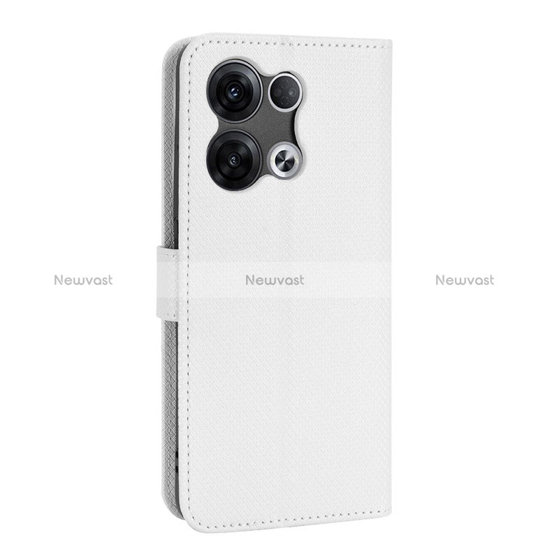 Leather Case Stands Flip Cover Holder BY1 for Oppo Reno8 5G White