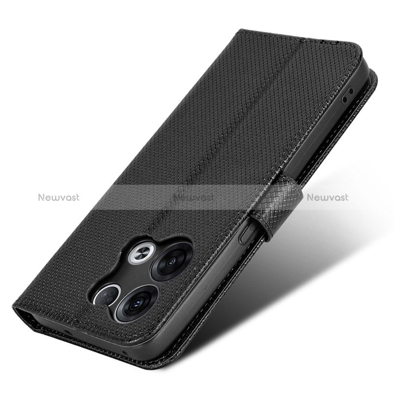 Leather Case Stands Flip Cover Holder BY1 for Oppo Reno9 Pro+ Plus 5G