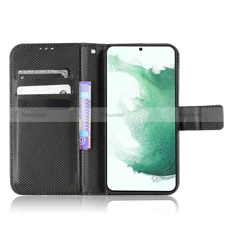 Leather Case Stands Flip Cover Holder BY1 for Samsung Galaxy S22 Plus 5G