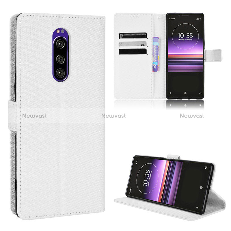 Leather Case Stands Flip Cover Holder BY1 for Sony Xperia 1