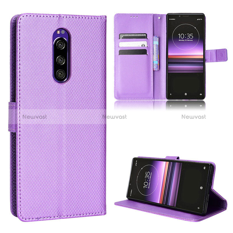 Leather Case Stands Flip Cover Holder BY1 for Sony Xperia 1