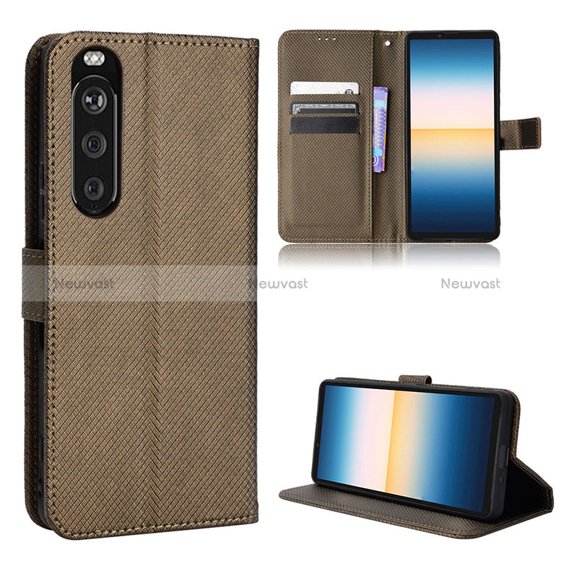 Leather Case Stands Flip Cover Holder BY1 for Sony Xperia 1 III