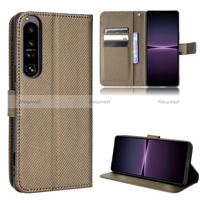 Leather Case Stands Flip Cover Holder BY1 for Sony Xperia 1 IV