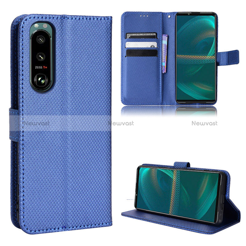 Leather Case Stands Flip Cover Holder BY1 for Sony Xperia 5 III