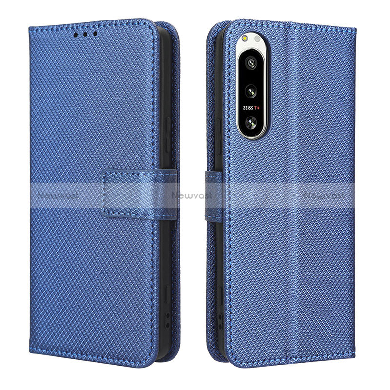 Leather Case Stands Flip Cover Holder BY1 for Sony Xperia 5 IV