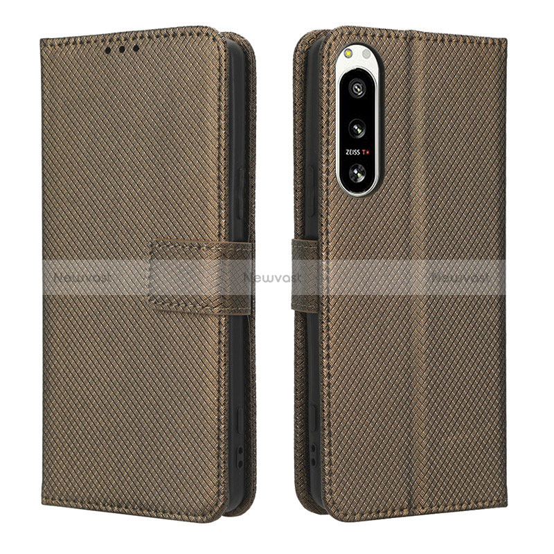 Leather Case Stands Flip Cover Holder BY1 for Sony Xperia 5 IV