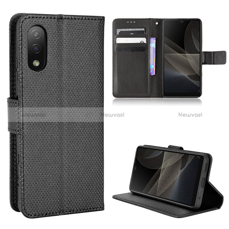 Leather Case Stands Flip Cover Holder BY1 for Sony Xperia Ace II