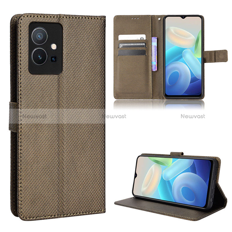 Leather Case Stands Flip Cover Holder BY1 for Vivo T1 5G India