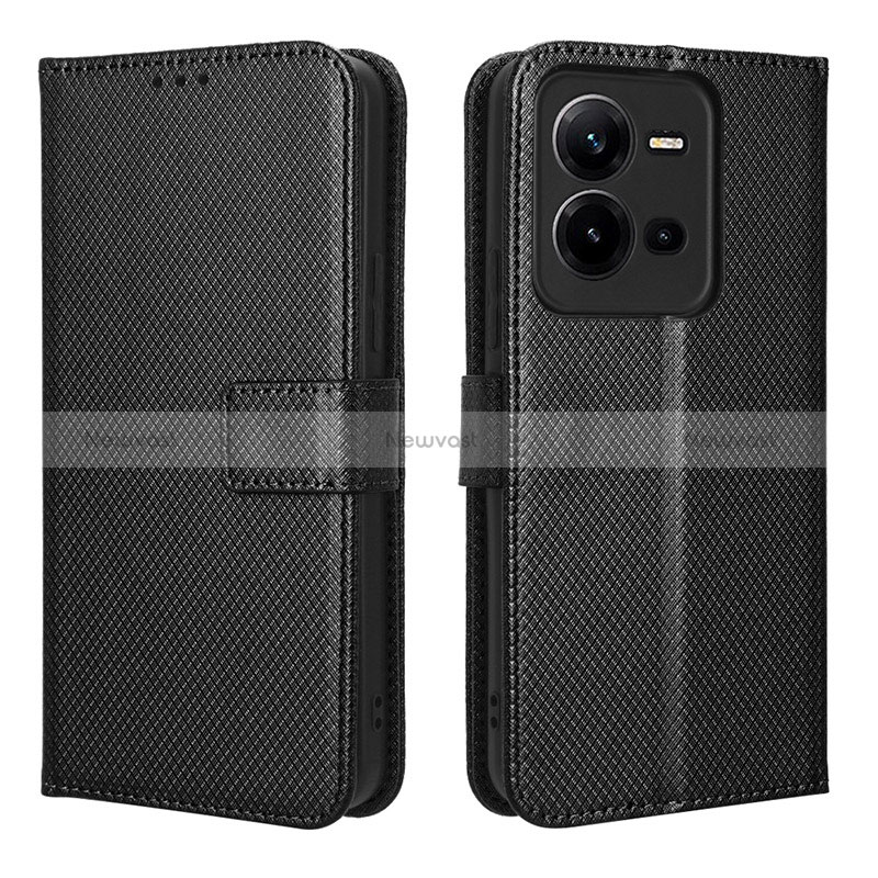Leather Case Stands Flip Cover Holder BY1 for Vivo V25 5G