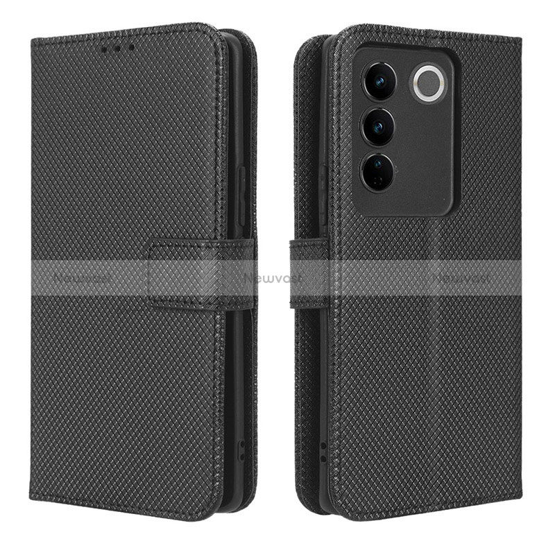 Leather Case Stands Flip Cover Holder BY1 for Vivo V27 Pro 5G