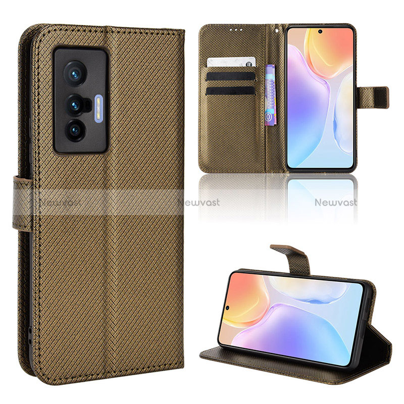 Leather Case Stands Flip Cover Holder BY1 for Vivo X70 5G