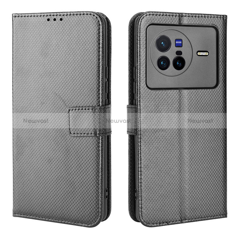 Leather Case Stands Flip Cover Holder BY1 for Vivo X80 5G