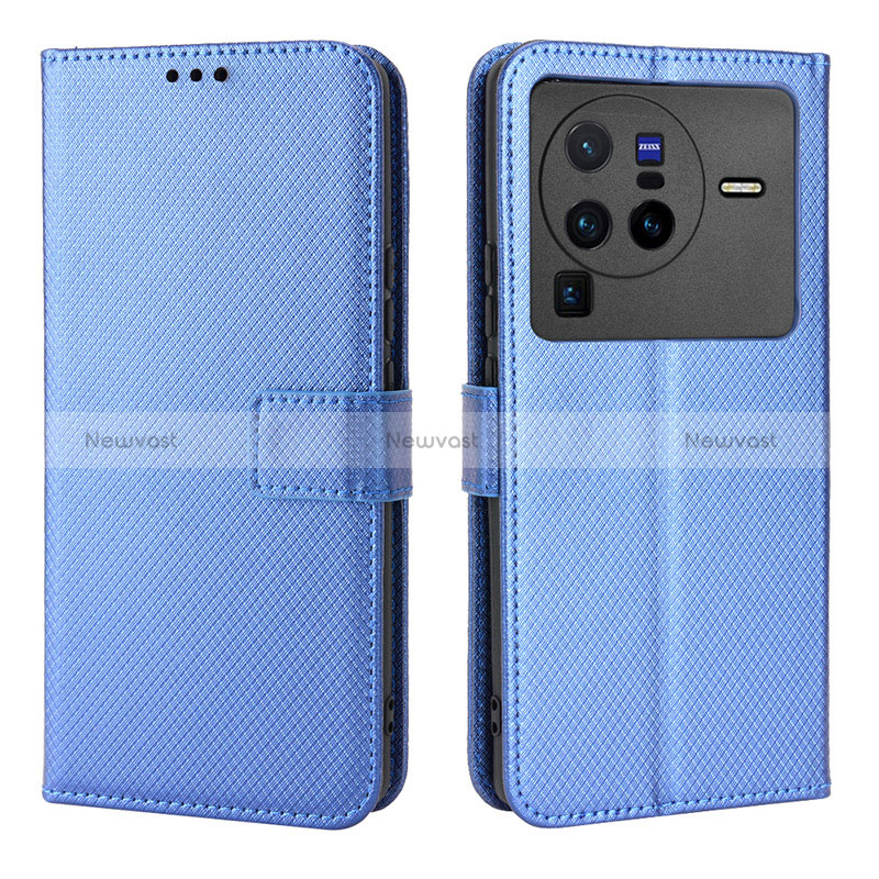 Leather Case Stands Flip Cover Holder BY1 for Vivo X80 Pro 5G