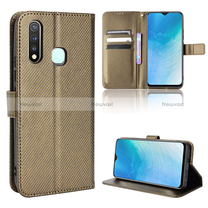 Leather Case Stands Flip Cover Holder BY1 for Vivo Y19