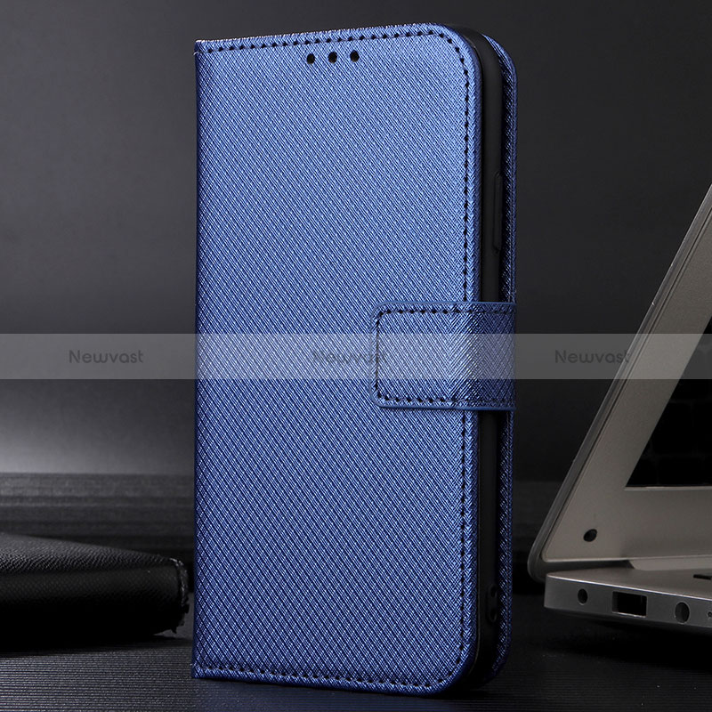 Leather Case Stands Flip Cover Holder BY1 for Xiaomi Poco X3 Blue