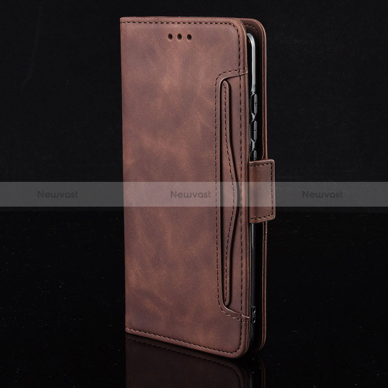 Leather Case Stands Flip Cover Holder BY2 for Huawei Mate 40 Brown