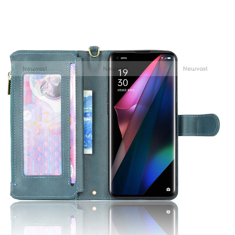 Leather Case Stands Flip Cover Holder BY2 for Oppo Find X3 Pro 5G