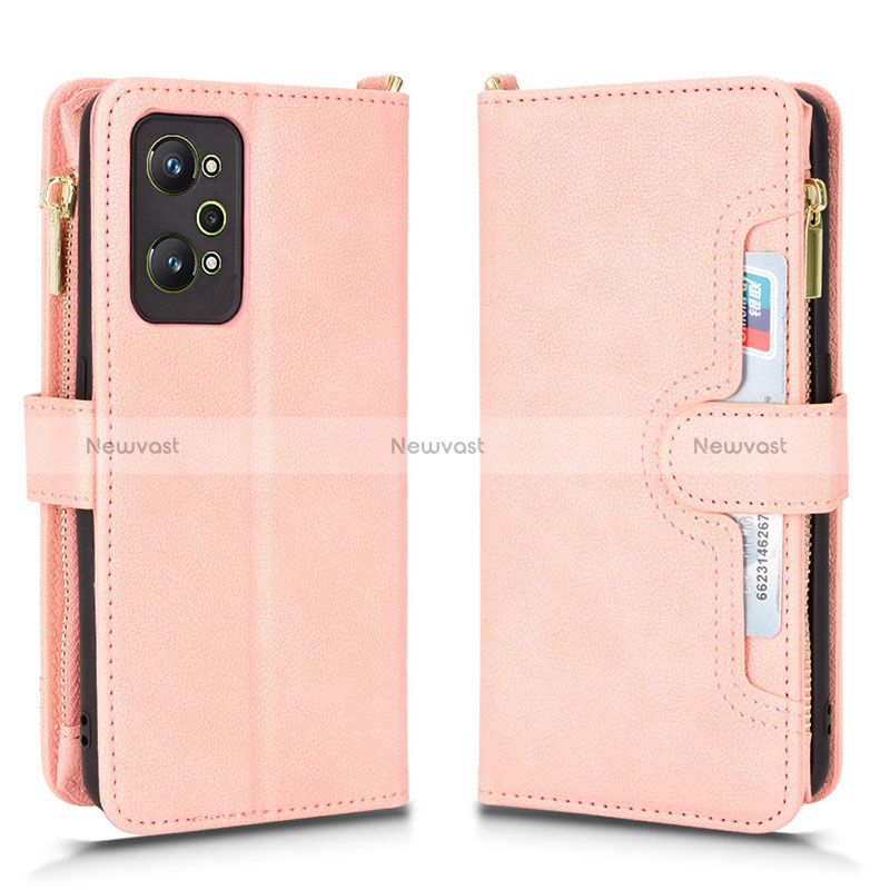 Leather Case Stands Flip Cover Holder BY2 for Realme GT Neo 3T 5G Rose Gold