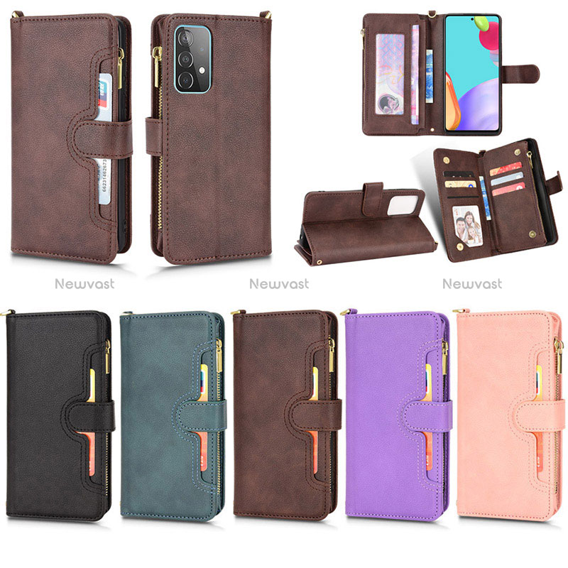 Leather Case Stands Flip Cover Holder BY2 for Samsung Galaxy A52 5G