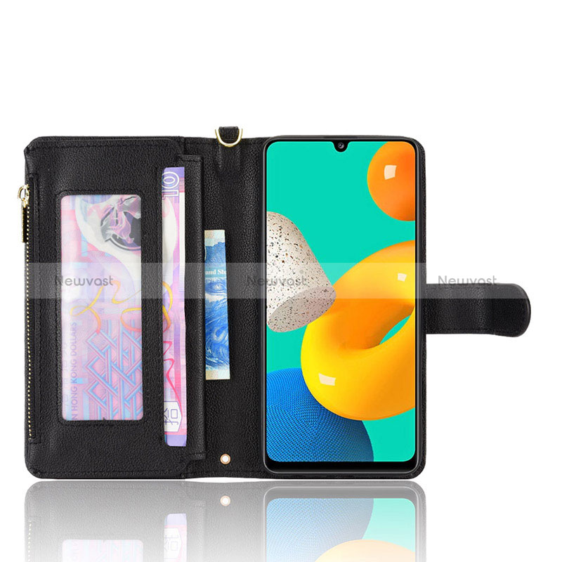 Leather Case Stands Flip Cover Holder BY2 for Samsung Galaxy M22 4G