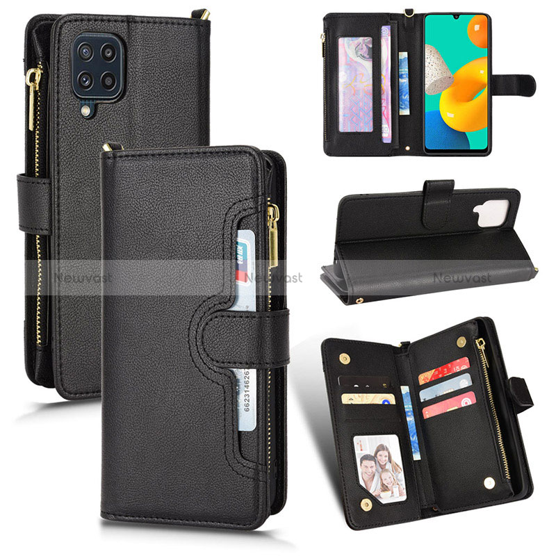 Leather Case Stands Flip Cover Holder BY2 for Samsung Galaxy M22 4G