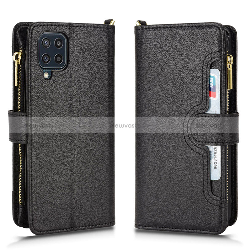 Leather Case Stands Flip Cover Holder BY2 for Samsung Galaxy M22 4G