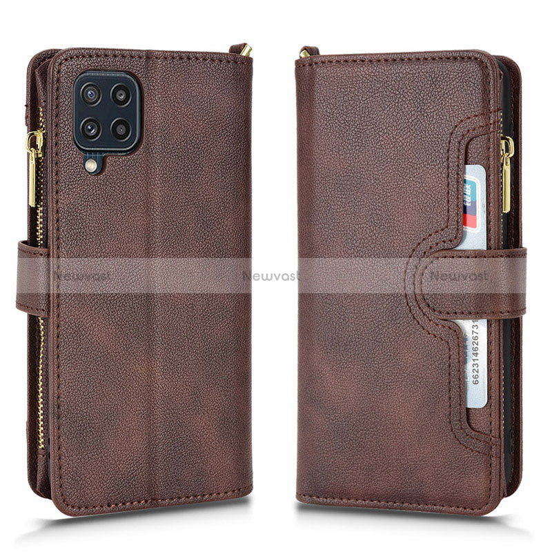 Leather Case Stands Flip Cover Holder BY2 for Samsung Galaxy M22 4G