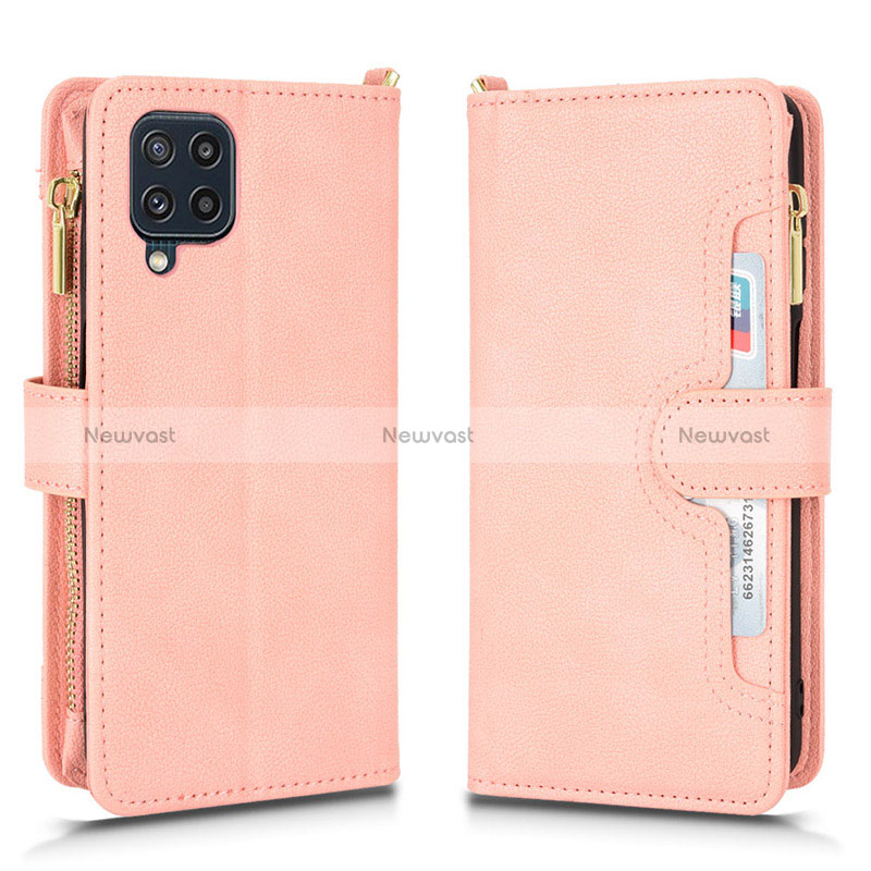 Leather Case Stands Flip Cover Holder BY2 for Samsung Galaxy M22 4G