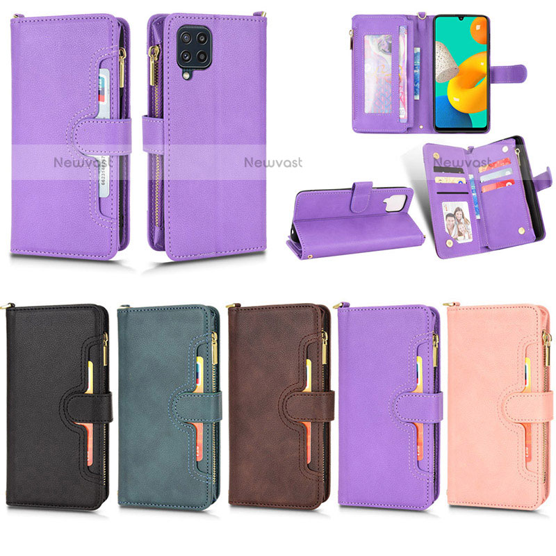 Leather Case Stands Flip Cover Holder BY2 for Samsung Galaxy M32 4G