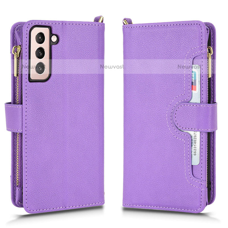 Leather Case Stands Flip Cover Holder BY2 for Samsung Galaxy S22 5G