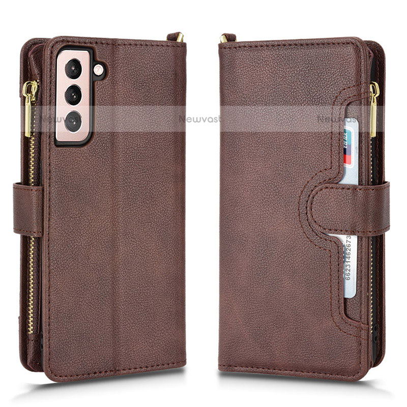 Leather Case Stands Flip Cover Holder BY2 for Samsung Galaxy S22 5G