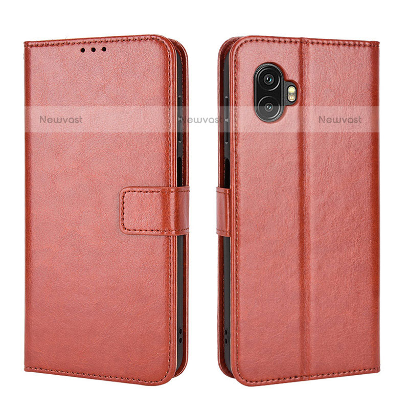 Leather Case Stands Flip Cover Holder BY2 for Samsung Galaxy XCover 6 Pro 5G