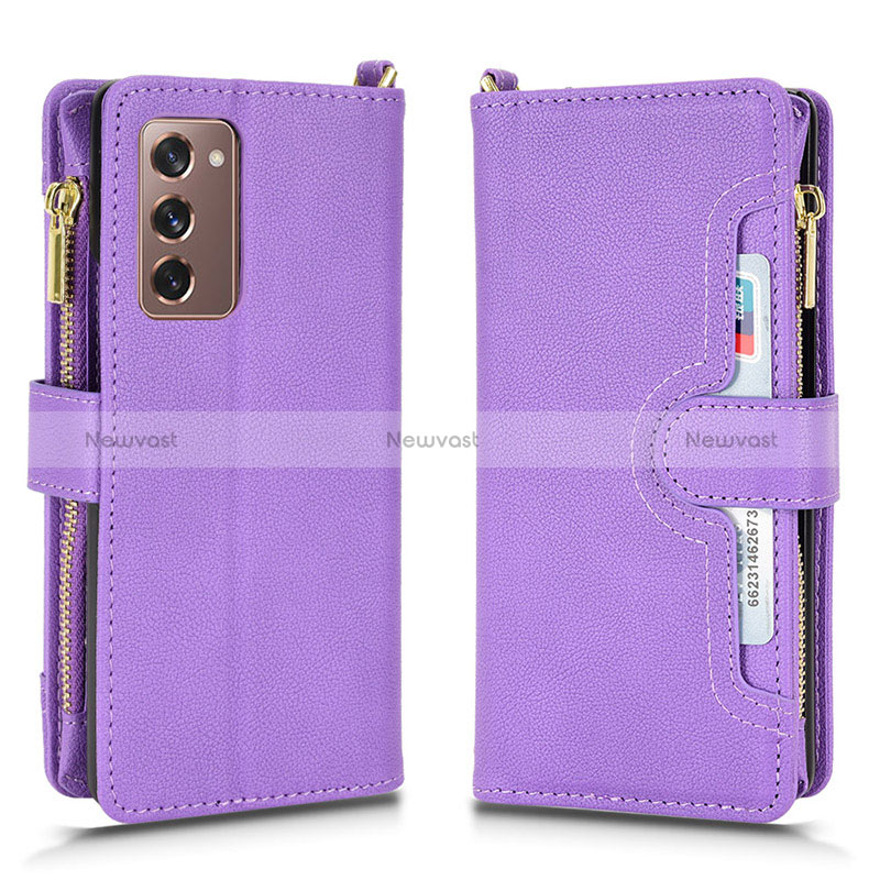 Leather Case Stands Flip Cover Holder BY2 for Samsung Galaxy Z Fold2 5G